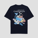 Brewing Anxie-Tea Oversized Tee - Space Blue