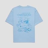 Brewing Anxie-Tea Oversized Tee - Puddle Blue