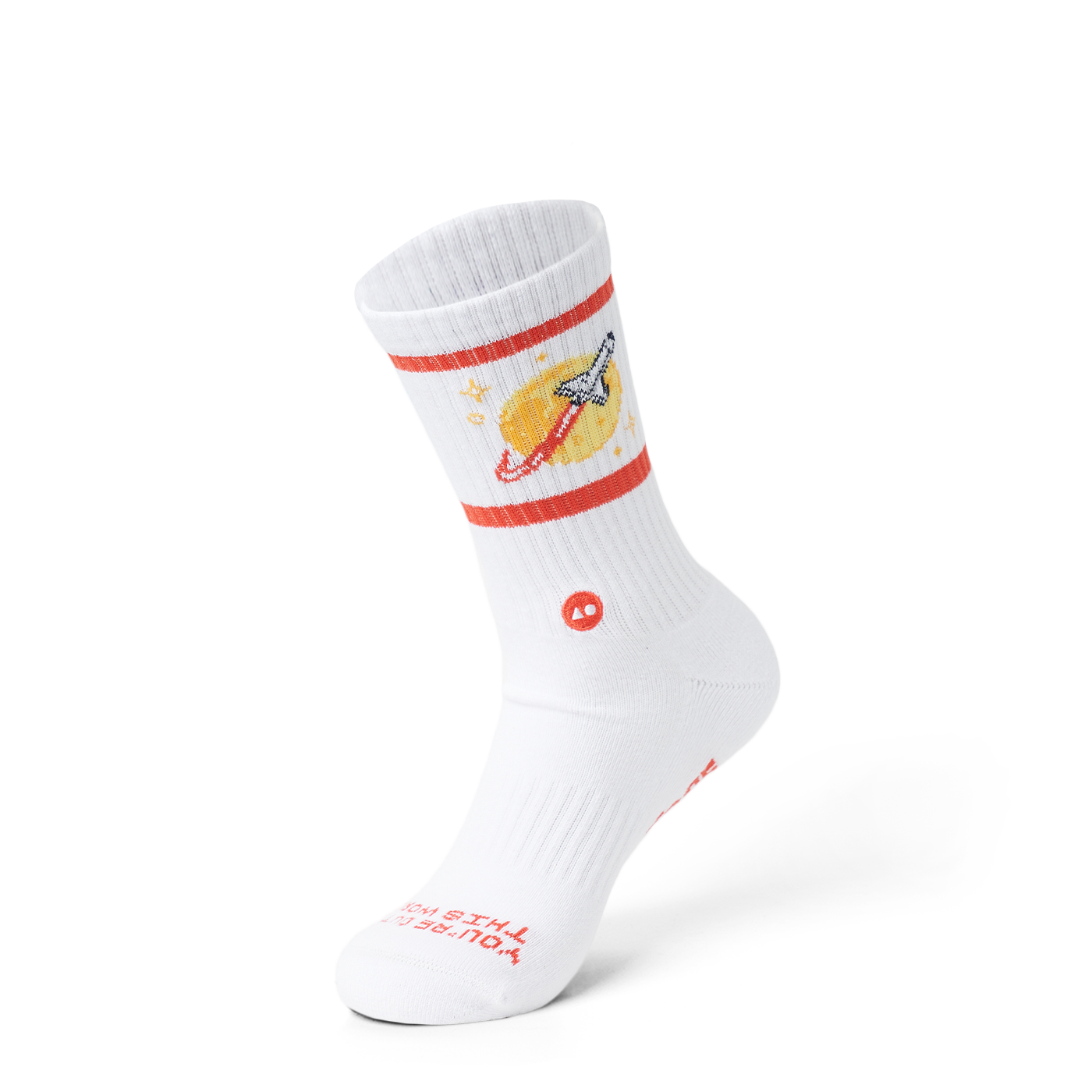 Rocket Ship Athletic Sock