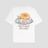 Slow-down Bagel Oversized Tee - White