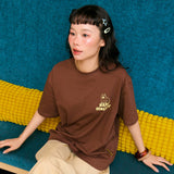 Happy Homebody Oversized Tee - Brown