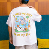 Happy Homebody Oversized Tee - White